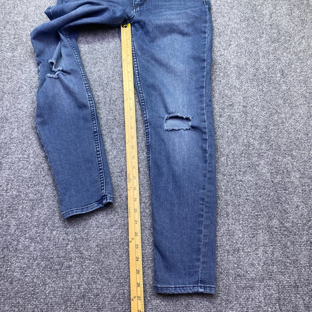 Free People Womens W27 Distressed Skinny Jeans Blue Ripped Knee Grunge